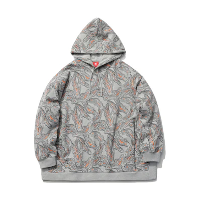 Li-Ning Basketball Series All-Over Print Loose Hoodie Grey (Men) AWDR175-1