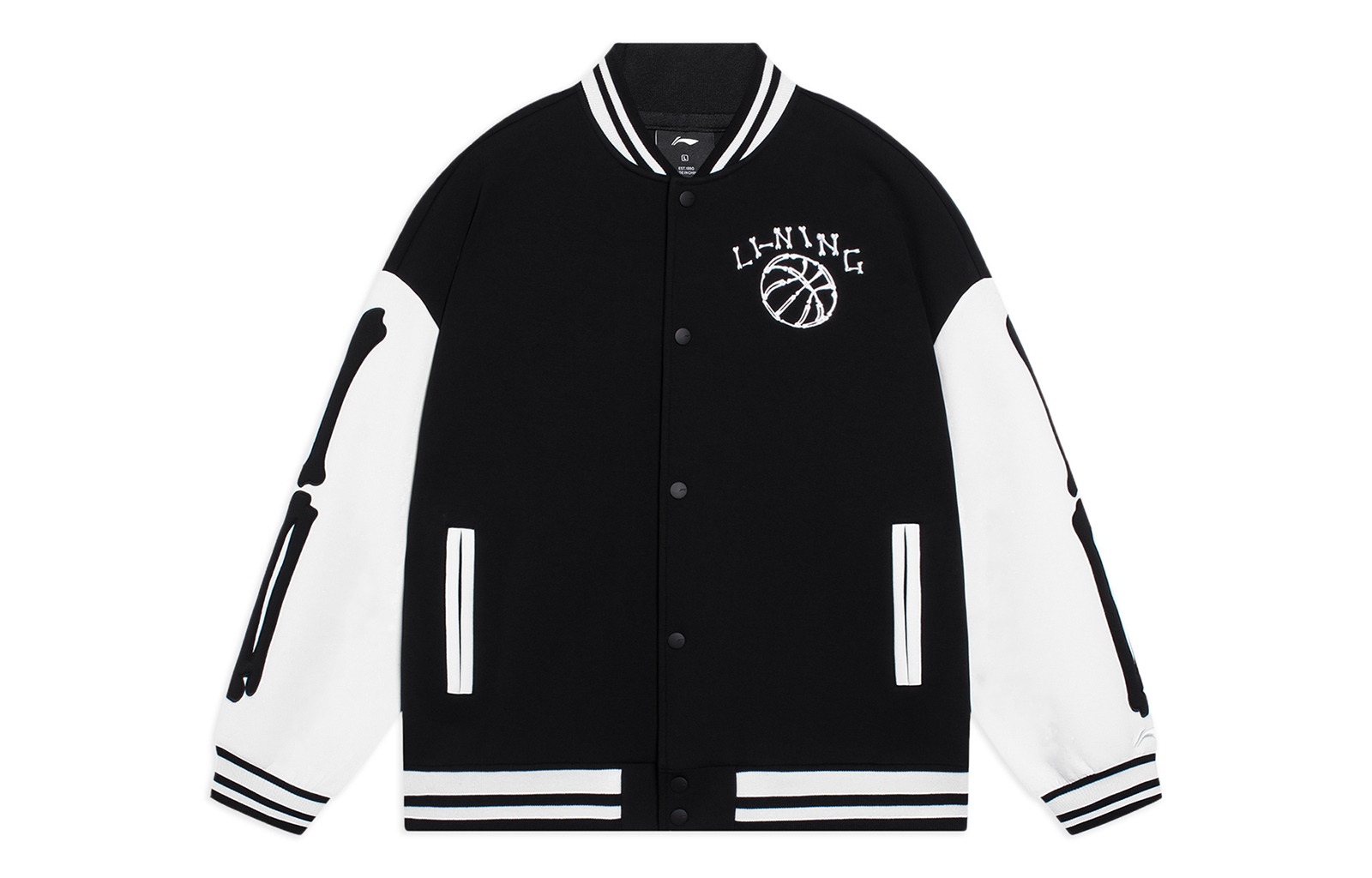 Li-Ning Basketball Series Black Baseball Collar Button-Up Jacket AJDSB17-3