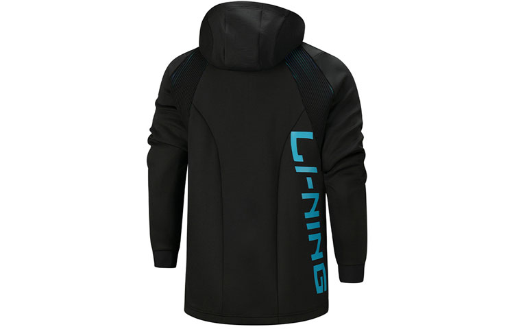 Lookbook Jaket Hoodie Cetakan Huruf Hitam Li-Ning Siri Bola Keranjang AWDQ789-2