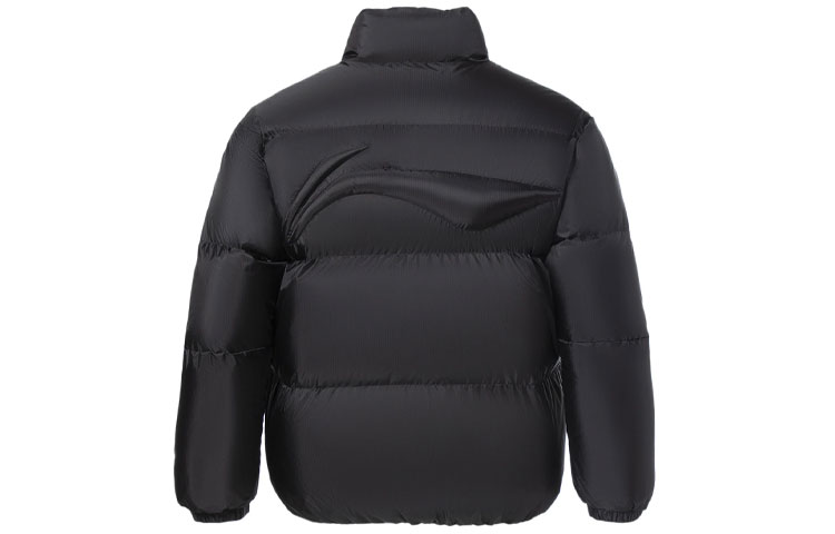 Lookbook 李宁篮球系列黑色标志印花羽绒服 AYMR057-1