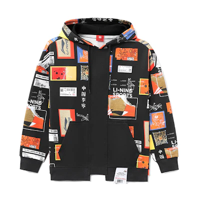Li-Ning Basketball Series Colorblock Printed Hoodie Unisex Pullover AWDRA41-1