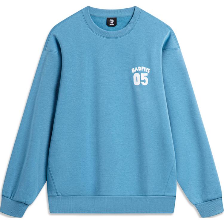 Li-Ning Basketball Series Fleece Pullover Sweatshirt - Waterfall Blue AWDTA75-2