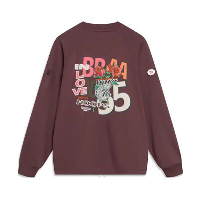 Li-Ning Basketball Series Floral Graphic Pullover Sweatshirt Unisex Deep Red AWDTC87-2