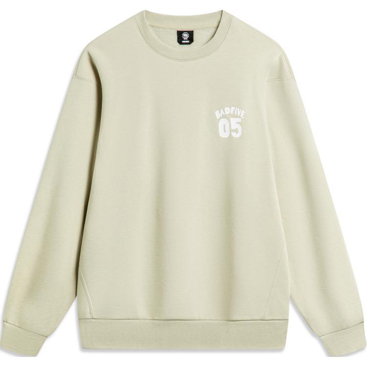 Li-Ning Basketball Series Foam Khaki Fleece Warm Crewneck Sweatshirt - AWDTA75-1
