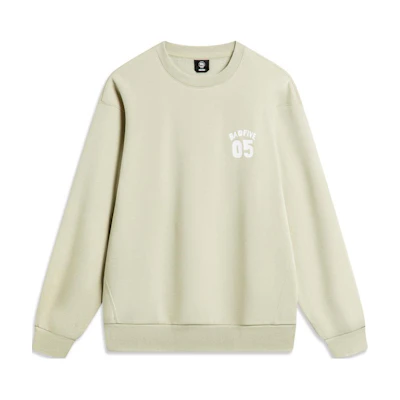 Li-Ning Basketball Series Foam Khaki Fleece Warm Crewneck Sweatshirt - AWDTA75-1