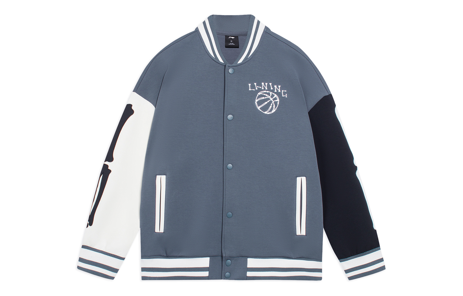Li-Ning Basketball Series Letter Logo Snap-Button Jacket Thunder Gray AJDSB17-4