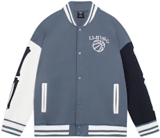 Li-Ning Basketball Series Letter Logo Snap-Button Jacket Thunder Gray AJDSB17-4 Li-Ning Basketball Series Letter Logo Snap-Button Jacket Thunder Gray AJDSB17-4