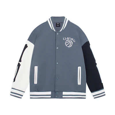Li-Ning Basketball Series Letter Logo Snap-Button Jacket Thunder Gray AJDSB17-4