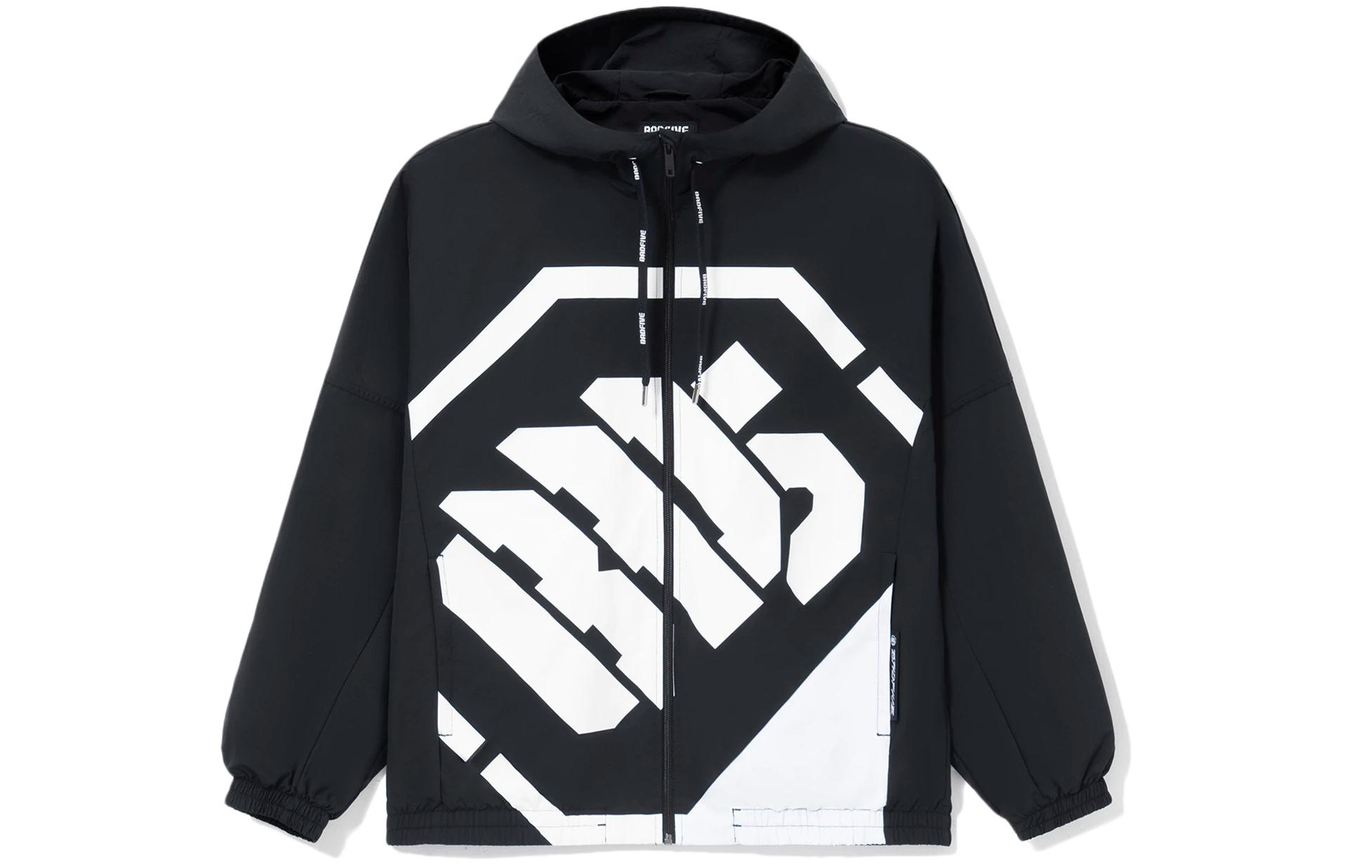 Li-Ning Basketball Series Letter Print Loose Fit Hoodie Jacket Black Mens AFDS075-3