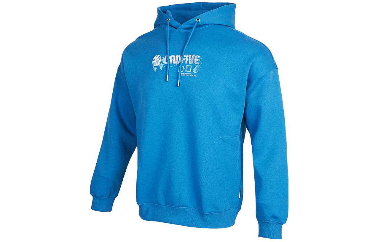 Li-Ning Basketball Series Letter Print Pullover Hoodie Blue - AWDSD37-1