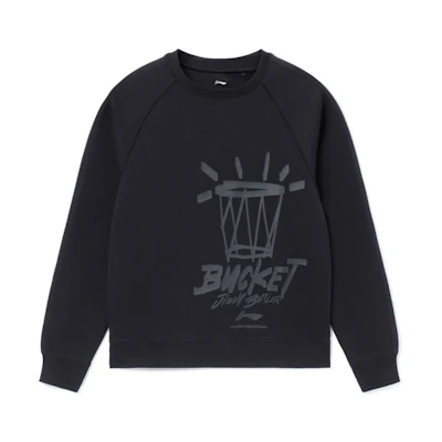 Li-Ning Basketball Series Letter Print Pullover Sweatshirt Black () AWDS101-1