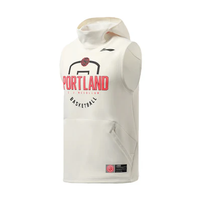 Li-Ning Basketball Series Letter Print Sleeveless Hoodie Men’s Off-White AWDR351-2