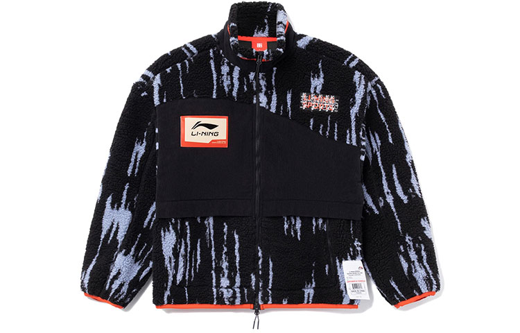 Li-Ning Basketball Series Logo Fleece Knit Jacket Unisex Black AJDR435-3