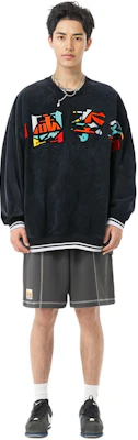 Li-Ning Basketball Series Loose Fit Crewneck Sweatshirt Black Men’s秋 Edition AWDRA23-4 1