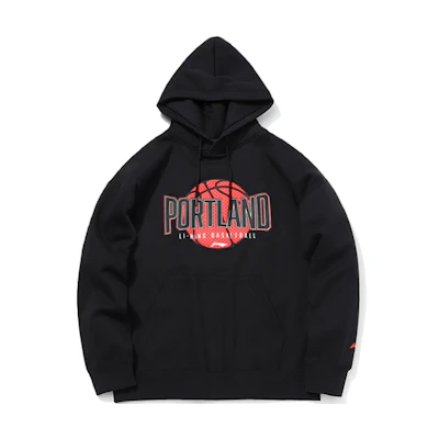 Li-Ning Basketball Series Printed Fleece Hoodie Black - Standard Fit AWDQ785-1