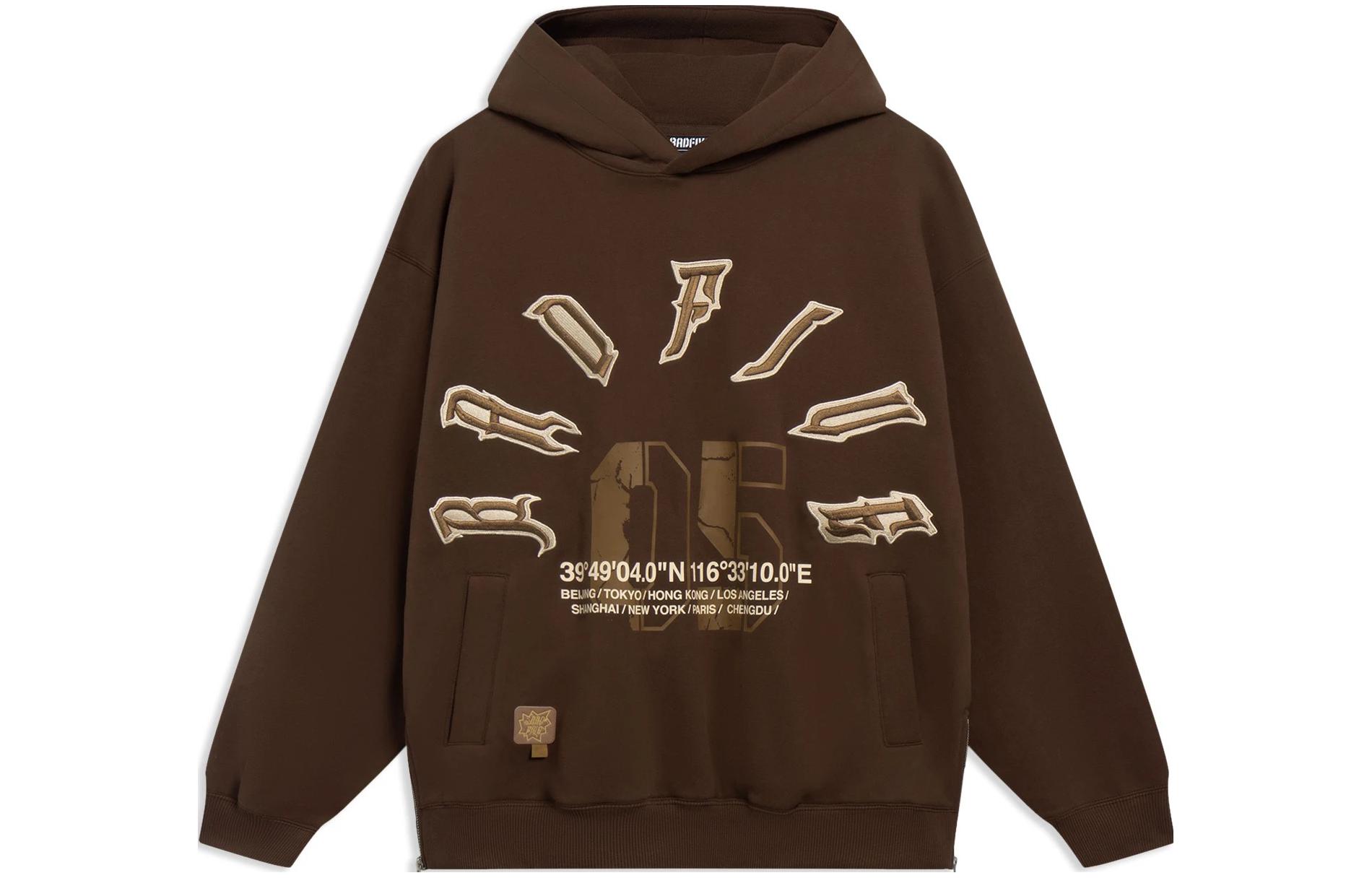 Li-Ning Basketball Series Printed Fleece Pullover Sweatshirt Unisex Brown AWDT085-2