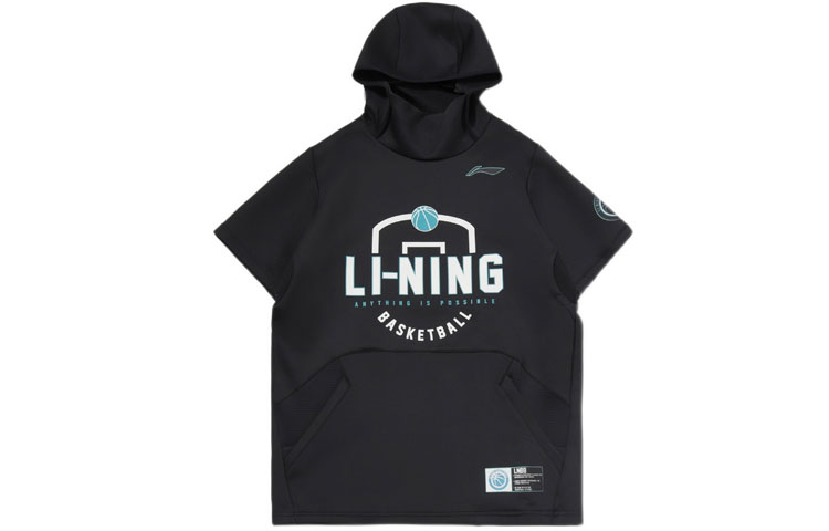 Li-Ning Basketball Series Printed Pullover Long-Sleeve Hoodie Black AWDQA51-2