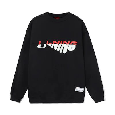 Li-Ning Basketball Series Unisex Loose Pullover Black Hoodie AWDRA57-7