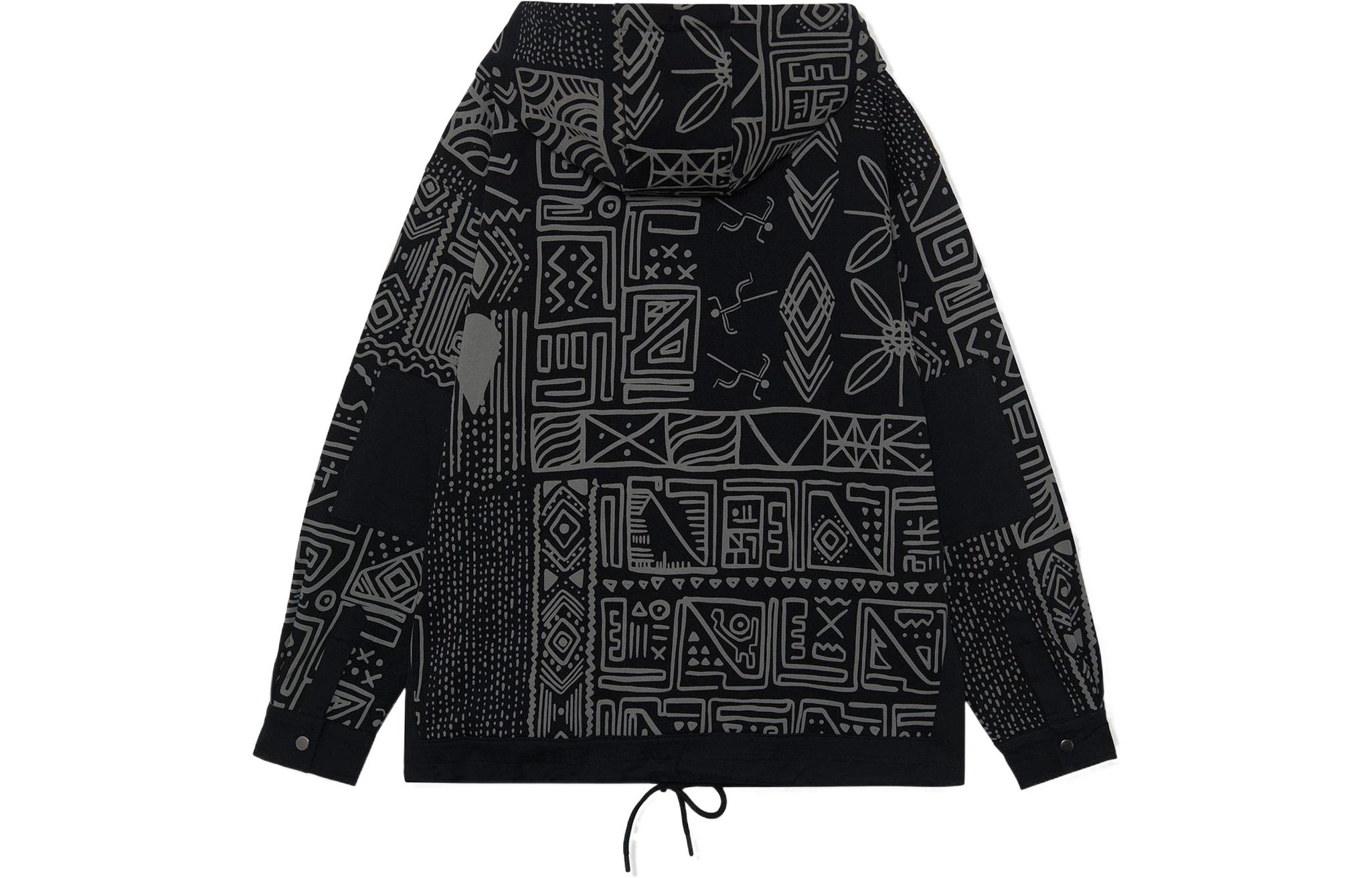 Lookbook Li-Ning Basketball Series Unisex Printed Loose Fit Hoodie Black AWDRA73-3