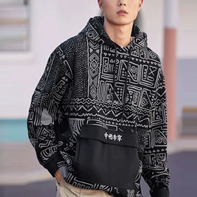 Li-Ning Basketball Series Unisex Printed Loose Fit Hoodie Black AWDRA73-3 Details for Li-Ning Basketball Series Unisex Printed Loose Fit Hoodie Black AWDRA73-3