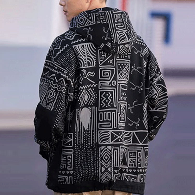 Sizing Li-Ning Basketball Series Unisex Printed Loose Fit Hoodie Black AWDRA73-3