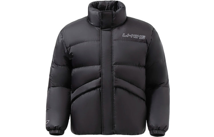 Lookbook 李宁篮球防风羽绒冬季夹克 黑色 AYMR053-3