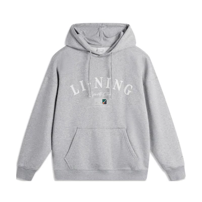 Li-Ning BC17 Light Grey Fleece-Lined Hoodie Pullover - Casual Sports Series AWDU673-1