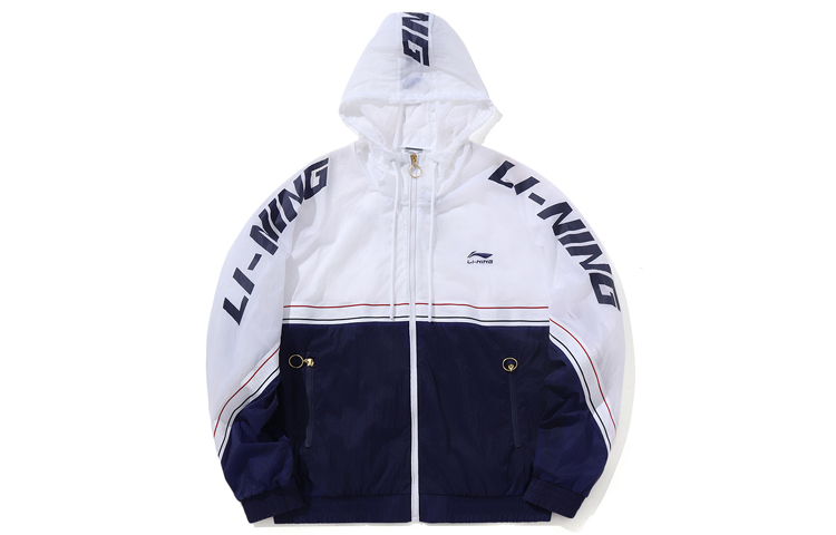 Li-Ning Big Logo Colorblock Windbreaker Jacket Unisex Blue AFDP125-4