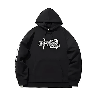 Li-Ning Black Breathable Oversized Hoodie Casual Comfortable YWDT103-1