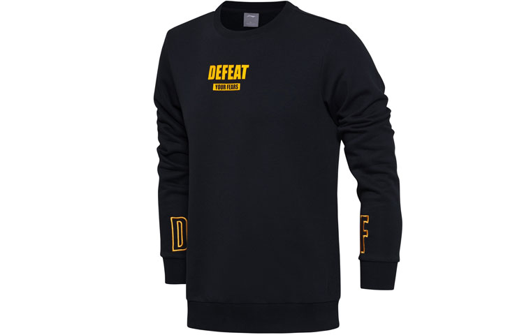 Li-Ning Black Casual Pullover Long Sleeve Sweatshirt AWDM843-3