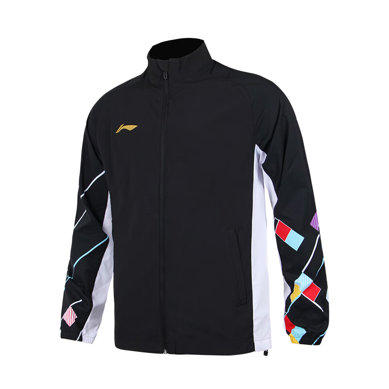 Li-Ning Black Casual Sports Training Jacket with Stand Collar Unisex AFDT321-3