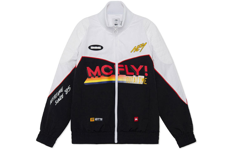 Li-Ning Black Colorblock Jacket with 3D Letter Print - Sporty & Trendy AJDR465-2