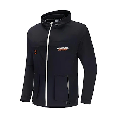 Li-Ning Black Colorblock Logo Embroidered Waterproof Hoodie Jacket Mens AFDQ003-1