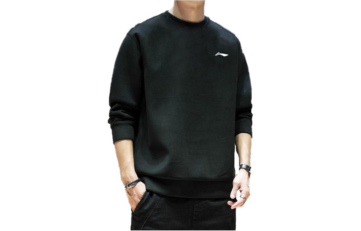 Li-Ning Black Crewneck Long-Sleeve Sweatshirt Casual Sportswear AWDS519-1LG