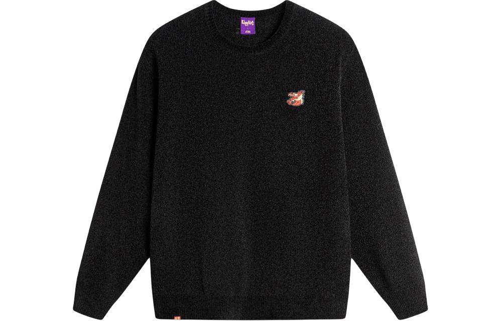 Li-Ning Black Crewneck Pullover Sweatshirt - Sports Life Series AMBU023-4