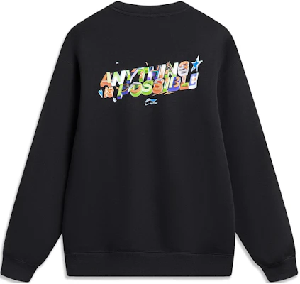 李寧黑色字母印花圓領套頭衫 AWDU019-4 Buy 李寧黑色字母印花圓領套頭衫 AWDU019-4