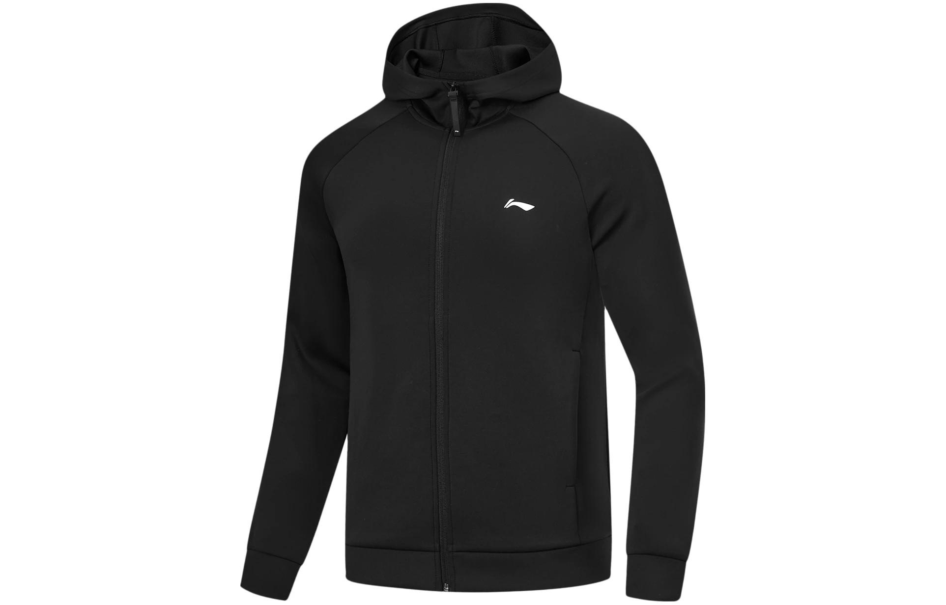 Li-Ning Black Fitness Quick-Dry Hooded Jacket AWDT521-1