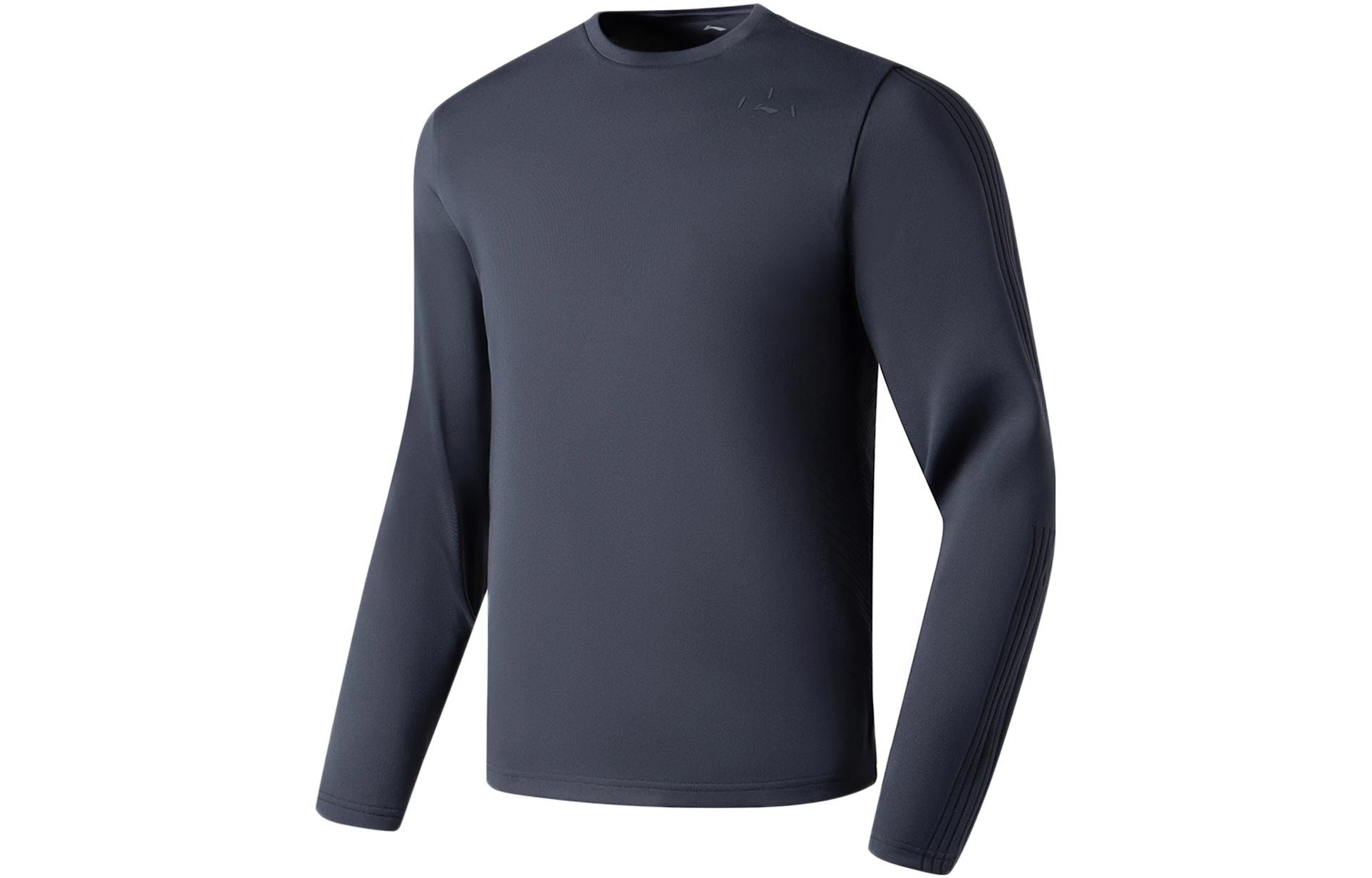 Li-Ning Black Fitness Series Logo Print Crewneck Sweatshirt AWDS969-6