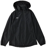 Li-Ning Black Fitness Series Windproof Hooded Jacket with Logo. YFDT201-1 Li-Ning Black Fitness Series Windproof Hooded Jacket with Logo. YFDT201-1