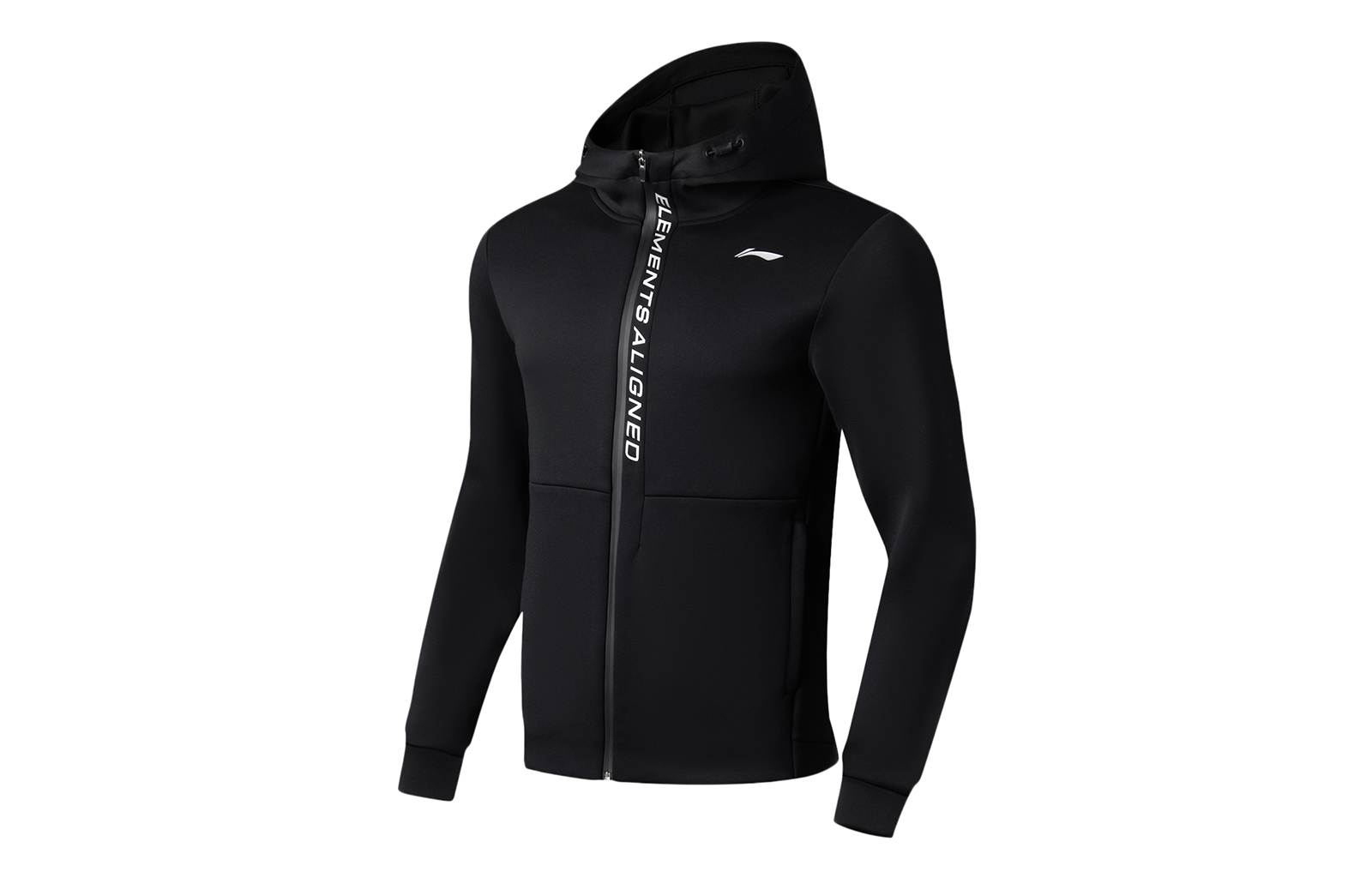 Li-Ning Black Fitness Series Zip-Up Hoodie Long Sleeve Jacket AWDT051-1