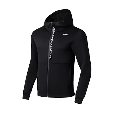 Li-Ning Black Fitness Series Zip-Up Hoodie Long Sleeve Jacket AWDT051-1