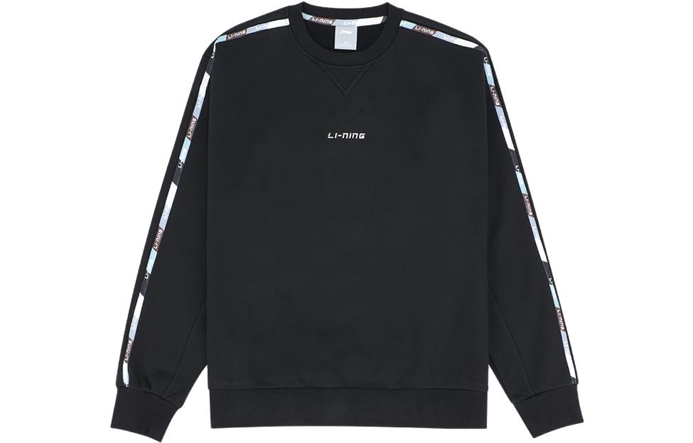 Li-Ning Black Fleece Crewneck Pullover Sweatshirt AWDRC21-1