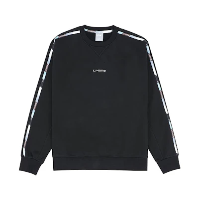 Li-Ning Black Fleece Crewneck Pullover Sweatshirt AWDRC21-1