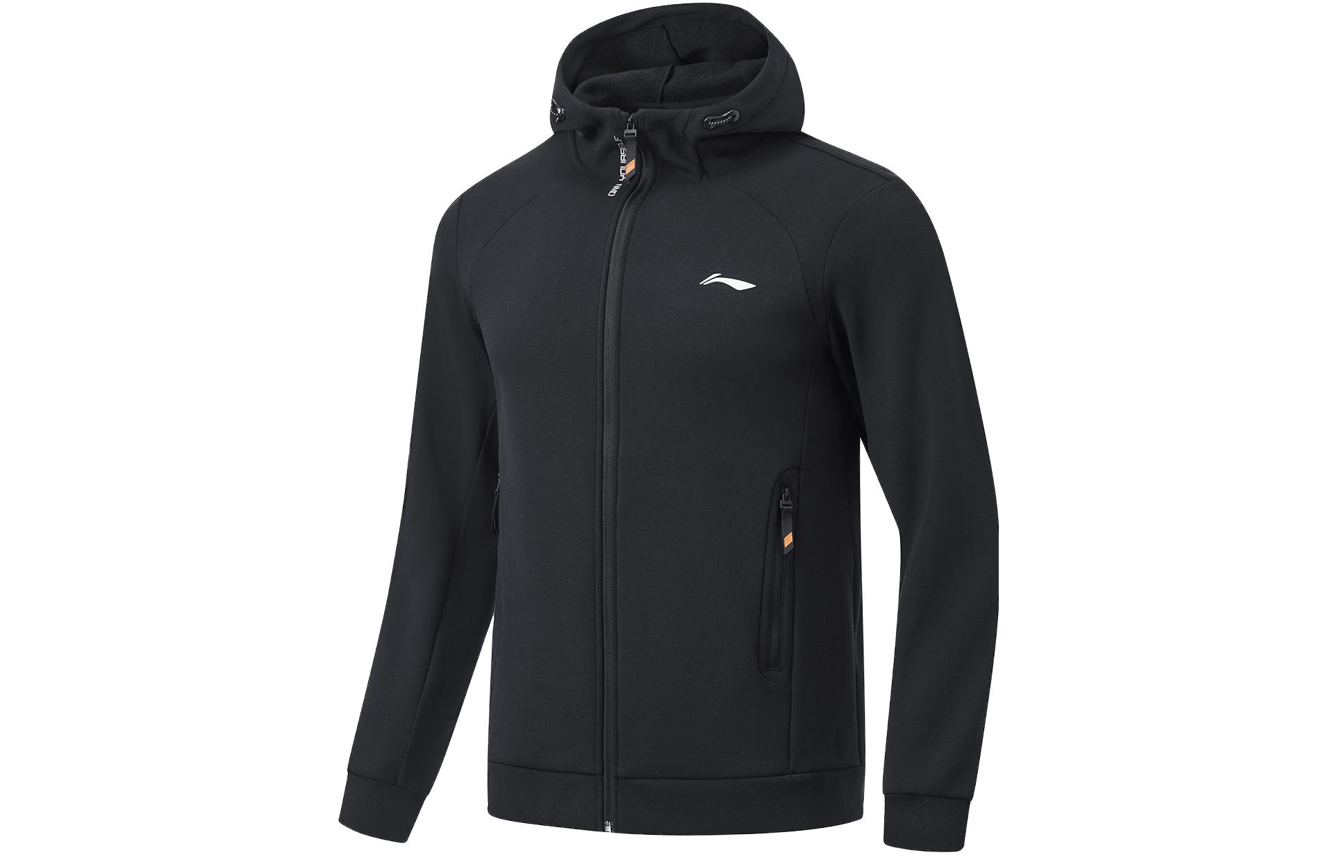 Li-Ning Black Fleece Hoodie Jacket - Fitness Series AWDT793-3