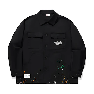 Li-Ning Black Graphic Printed Loose Fit Casual Jacket AFDU299-2