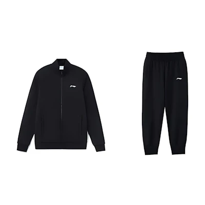 Li-Ning Black Logo Hoodie & Sweatpants Set for Men - Casual Sportswear 220927-1
