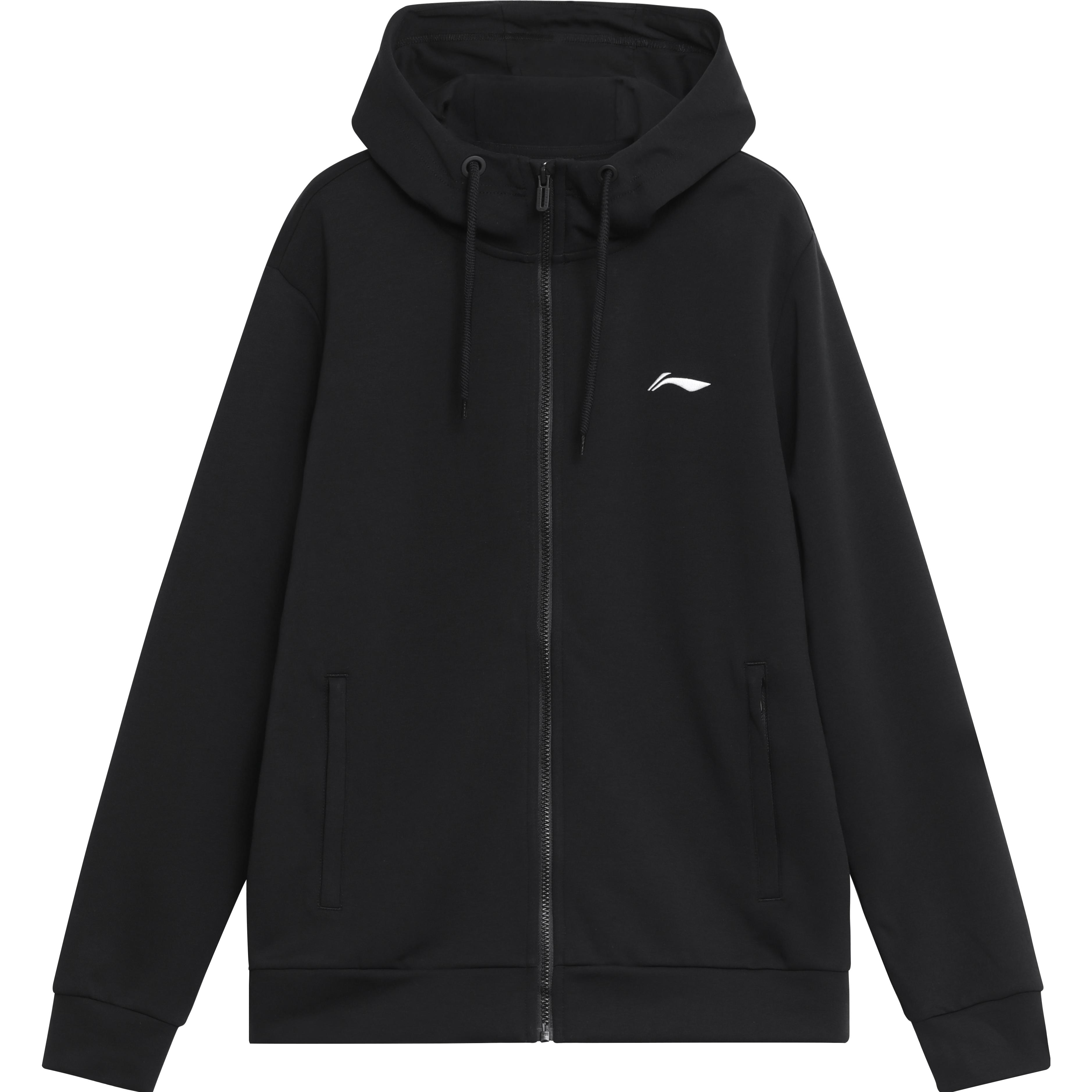 Li-Ning Black Logo Hoodie Casual Sports Knit Pullover AWDTD95-1