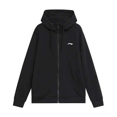 Li-Ning Black Logo Hoodie Casual Sports Knit Pullover AWDTD95-1