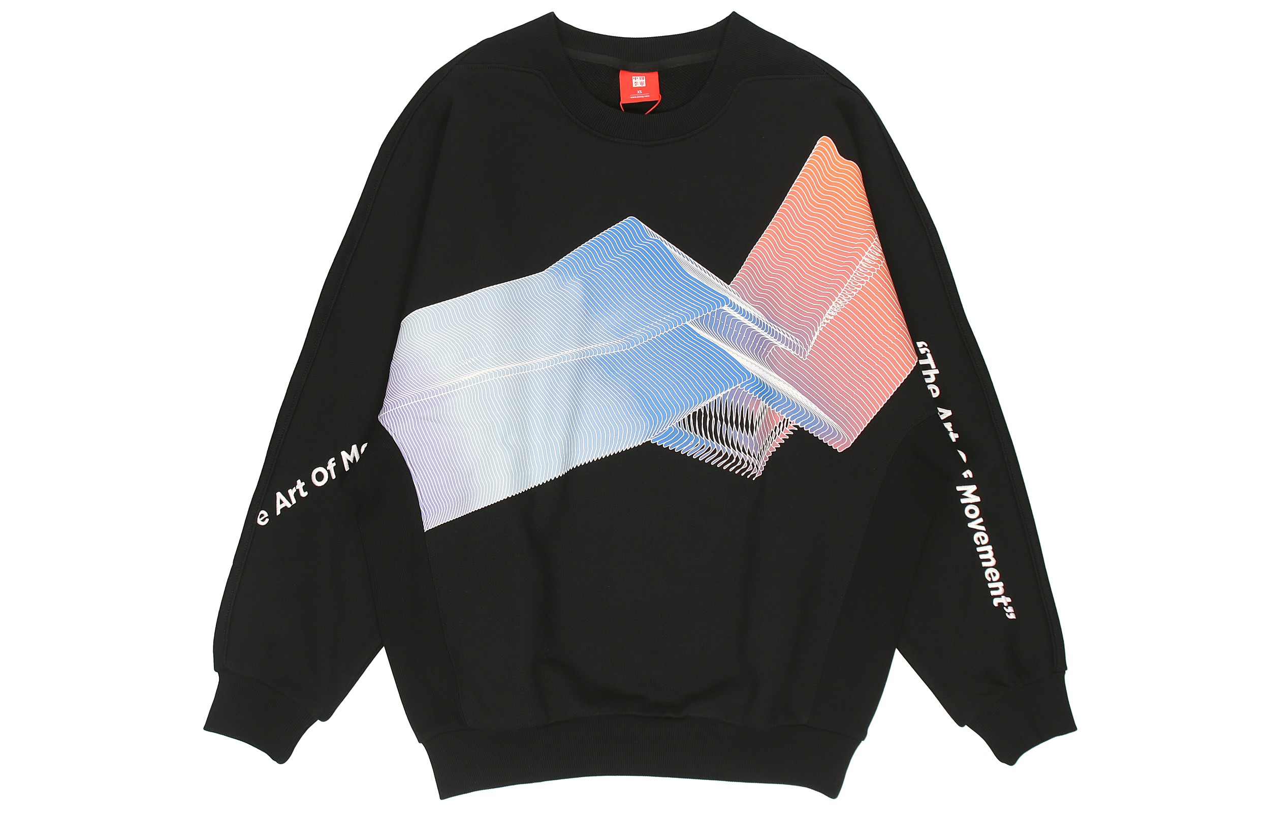 Li-Ning Black Loose Fit Pullover Sweatshirt with Logo Print - Sports Fashion AWDR207-1