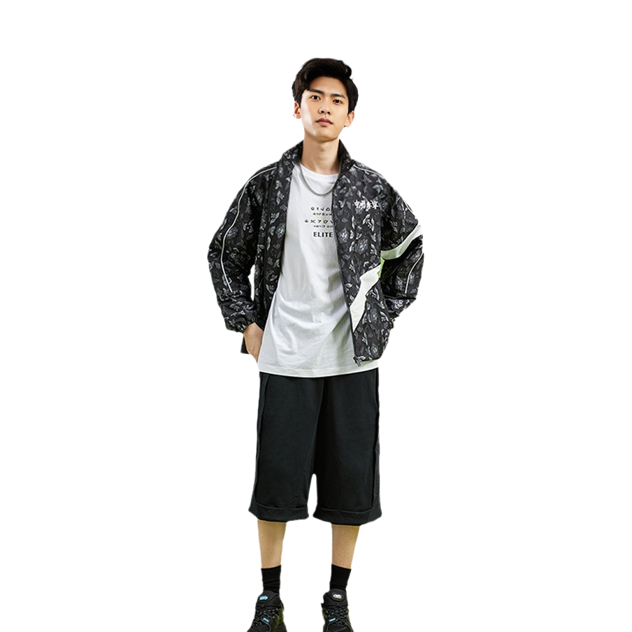 Shop Li-Ning Jaket Olahraga Kasual Hitam Longgar dengan Resleting AFDQ735-2